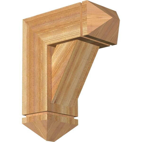 Ekena Millwork Traditional Arts and Crafts Rough Sawn Bracket w/ Offset Brace, Western Red Cedar, 8"W x 18"D x 22"H BKT0806X18X22TRA03RWR - main